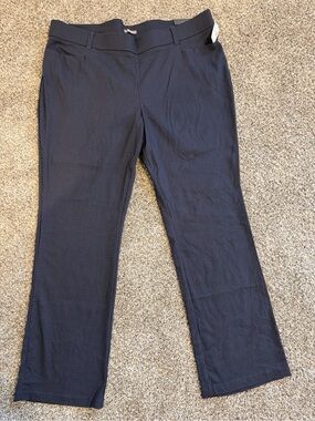 Maurices Bengaline Navy Patterned Mid Rise Bootcut Pants 24W